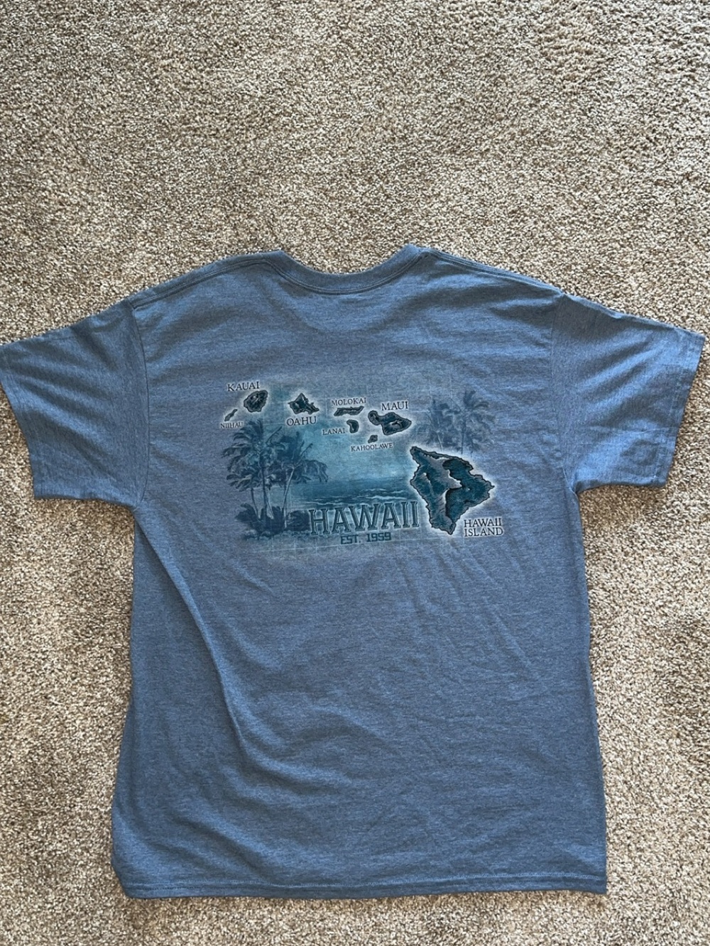 Hawaii Islands Graphic Tee - Blue - Picture 2 of 2